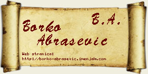 Borko Abrašević vizit kartica